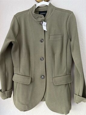 Banana Republic Olive Green Stand-Collar Blazer